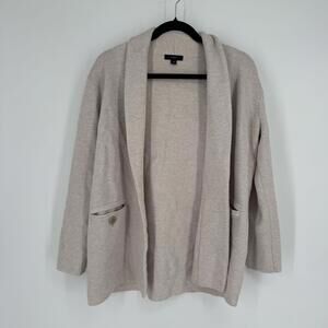 J.crew sweater blazer XS cream camille shawl collar cardigan minimalist cotton